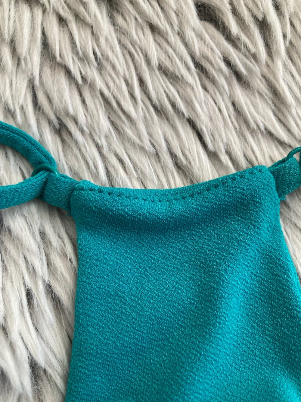 NWOT BCBG Teal Spaghetti-Strap Draped Pocket Mini Dress Medium Revolve - Picture 5 of 11